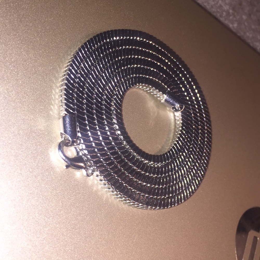 34 inch silver necklace